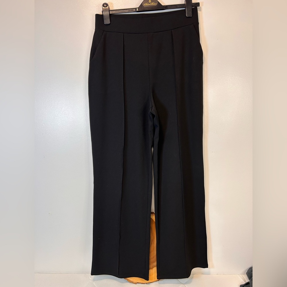 H&M Classic‎ Black Elastic Waist Pull On Trousers Wide Leg Women’s Medium